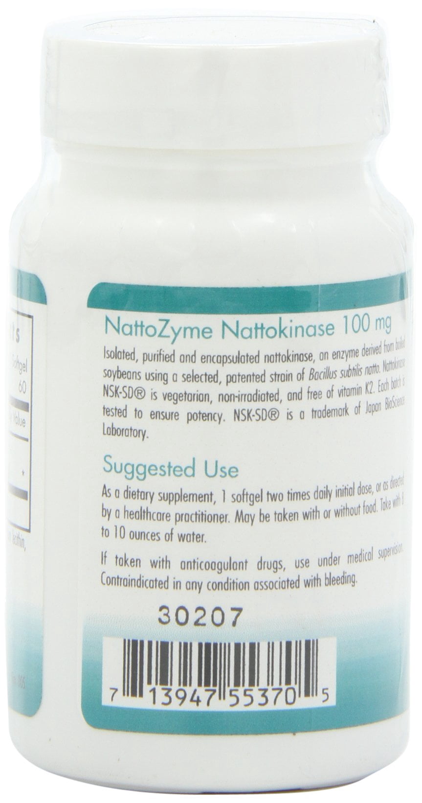 NutriCology NattoZyme 100 mg - Supplement to Support Healthy Circulation - Delivers 100 mg Nattokinase NSK-SD from Fermented Soybeans per Serving - 60 Servings - 60 Softgels