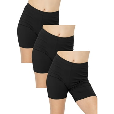 Stretch Is Comfort Girl's Cotton Biker Shorts | 3 Pack | Child Size 2-16