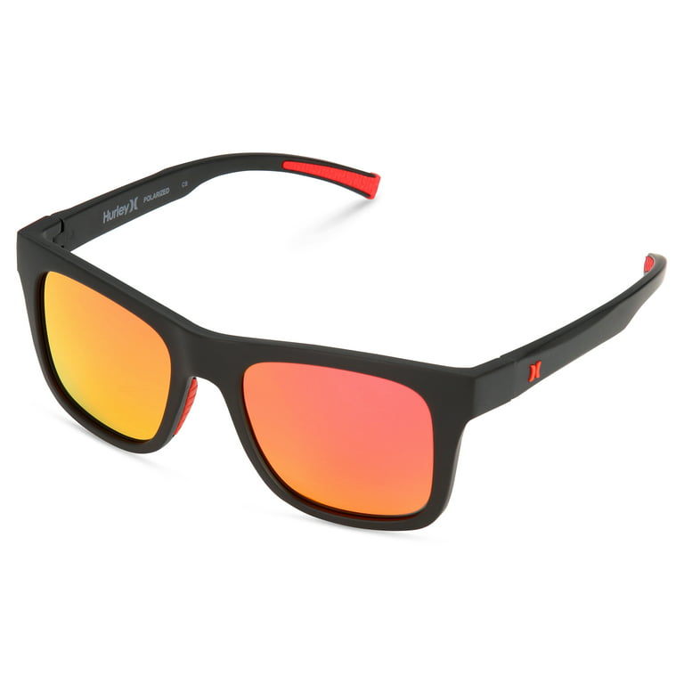 Rx\'able Sport HSM3000P, w/ Hurley Sunrise, Polarized Men\'s Sunglasses, 53-20-140, Blk/Red, Case