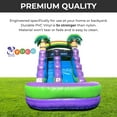 thumbnail image 3 of Pogo Bounce House Crossover Kids Inflatable Water Slide,Purple Marble Tropical With Blower, 12 ft, 3 of 9