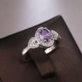 thumbnail image 6 of K-KED 925 Silver Women Amethyst Delicate Jewelry Ring Cubic Zirconia Wedding Party Rings Gifts-style 4-6, 6 of 9