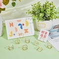 thumbnail image 4 of 50pcs Square Table Card Holder Gold Picture Clips Stand Metallic Table Number Holders Mini Place Card Holders for Wedding Graduation Party Anniversary Office Supplies, 4 of 7