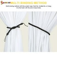 thumbnail image 6 of Spencer 4Pcs Braided Curtain Tiebacks, Rope Belt Curtain Tie Buckle Holdback Drapery Curtain Tie Back with 4 Metal Hooks (Black), 6 of 7
