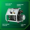 thumbnail image 4 of Metabo HPT Quiet Air Compressor, Portable 1 Gallon Oil-Free Air Compressor, Ultra-Quiet Operation at 59 dB, Universal Quick Coupler for Fast Tool Changes, Compact and Lightweight, EC28M, 4 of 12