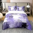 thumbnail image 1 of Erosebridal Housse de Couette Moderne Abstraite 100 % Coton Double, Literie Violette Format Double, Adultes Ados, Réversible 3 Pcs (Sans Couette), 1 of 6