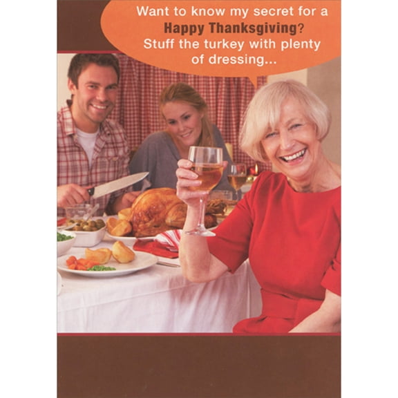 RSVP My Secret: Stuff the Turkey with Plenty of Dressing Humorous / Funny Thanksgiving Card