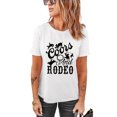 thumbnail image 2 of POGLIP Women's White Western Pattern Letter Print Crew Neck Graphic T-shirt, 2 of 6