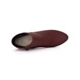 thumbnail image 4 of BLISSFUL STEP Women's Round Toe Block Heel Platform Ankle Booties Burgundy 5, 4 of 8