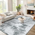 thumbnail image 2 of Modern Abstract Area Rugs for Living Room, x Non Slip Machine Washable Rug, Lightweight Low Pile Floor Carpet for Bedroom, Dining Room, Nursery, Home Office, Entryway Rugs, Grey, 2 of 9
