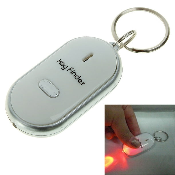 Buscador de llaveros WDOplteas LED Light Keys Lost Thing Locator Silbato Sensor de sonido Blanco 1PCS
