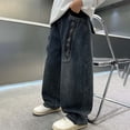 thumbnail image 5 of Boys Casual Jeans Straight Leg Pants Loose Fit Comfortable Trousers For And Everyday Wear Durable Denim Long Pants For Big Kids Youth, 5 of 8