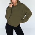 thumbnail image 3 of Yokua Quarter Zipper Cropped Sweatshirt Long Sleeve Oversized Pullover Top for Women, 3 of 8