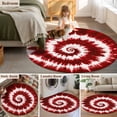 thumbnail image 5 of Round Rugs 4Ft, Red Ombre Round Area Rug Washable Indoor Throw Carpet, Farmhouse Chic Tie Dye Abstract Retro Art Soft Non Slip Circle Rug for Kitchen Nursery Room Home Decor Aesthetic, 5 of 8