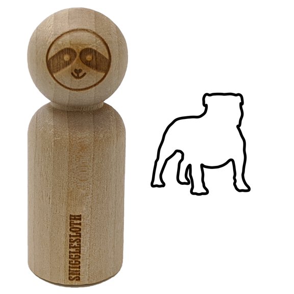 Bulldog English British Dog Outline Rubber Stamp for Scrapbooking Crafting Stamping - Small 3/4 Inch