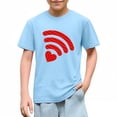 thumbnail image 6 of Girl's Valentine's Day WiFi Heart T-Shirt | Cute Graphic Short Sleeve Tee | Cotton Soft Kids Top for Girls (Blue, Sizes 4-10),Size 9 T, 6 of 9