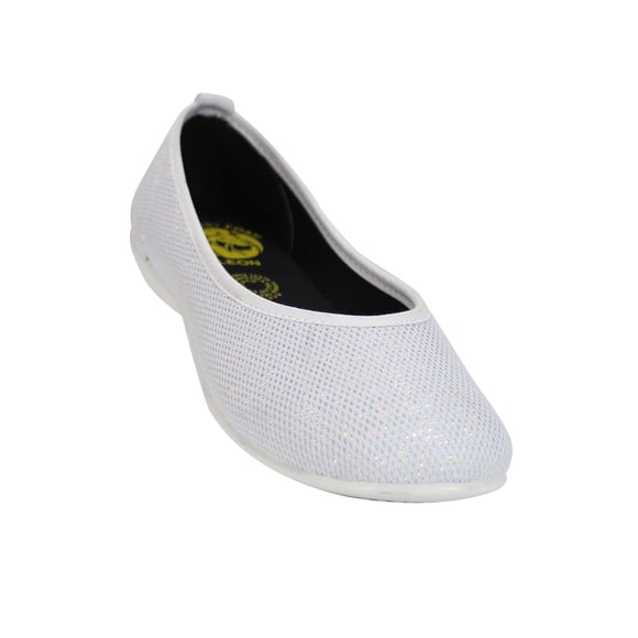 FLAT BALERINA CASUAL LEON MUJER TEXTIL BLANCO 250
