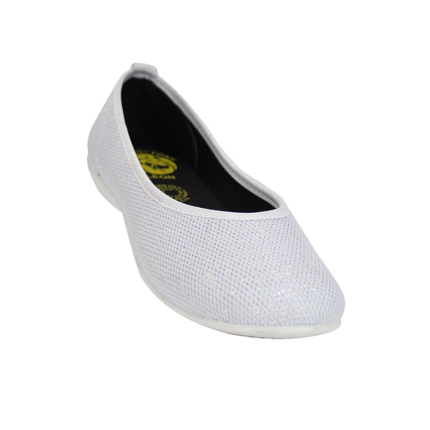 FLAT BALERINA CASUAL LEON MUJER TEXTIL BLANCO 250