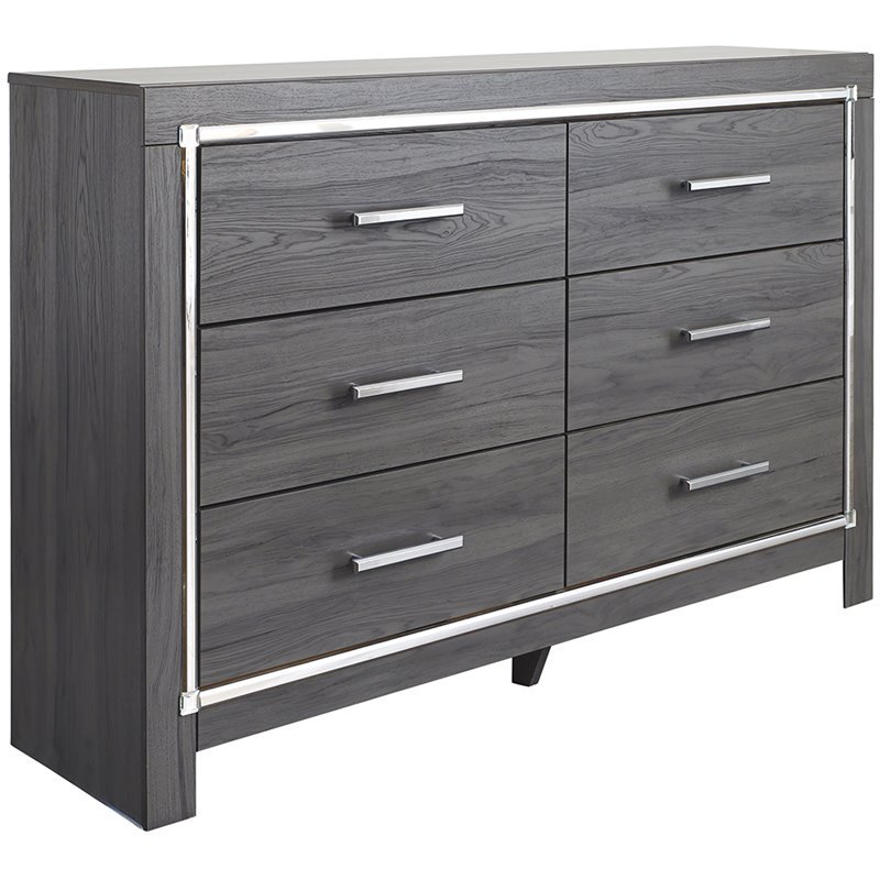 Ashley Furniture Lodanna 6 Drawer Double Dresser in Gray