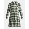 thumbnail image 5 of Time and Tru Women's Plaid Mini Dress with Long Sleeves, Sizes XS-XXXL, 5 of 5