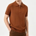 thumbnail image 5 of VgaVtl Polo Shirts for Men Summer Short Sleeve Knit Shirts for Men Solid Casual Breathable Collared Zipper, 5 of 5