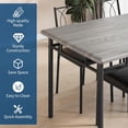 thumbnail image 3 of YUSAZENS 5 Piece Dining Set, Metal Frame Table & 4 Chairs, Compact Dinette Set for Kitchen Dining Room Small Apartment Gray, 3 of 8