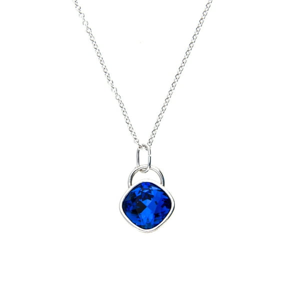 Collar para Mujer con Cristal Fino Swarovski en forma de Rombo– Bañado en Rodio- Collar Elegante y Brillante-Collares de Mujer de Moda- Joyería para Mujer de Moda- Regalo especial Ortiz Espinosa Temporada