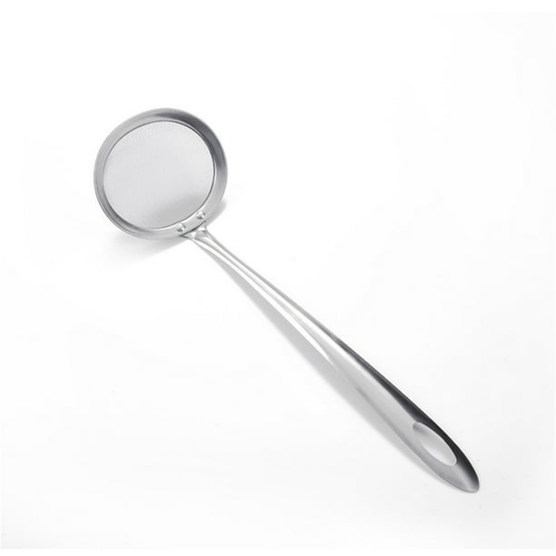 Cuchara con ranuras de acero inoxidable, colador de malla fina para leche de soja y zumos, utensilio de cocina, rejilla para aceite de ollas calientes, cuchara con ranuras