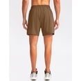 thumbnail image 3 of Pantalones cortos para correr Pudolla para hombre, entrenamiento atlético, marrón, talla grande, 3 of 7