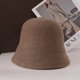 thumbnail image 1 of Gorro de pescador de mezcla de lana con forro polar de invierno, gorro de pescador cálido de otoño e invierno, gorro de ala grande para mujer, gorro de punto plegable, 1 of 1