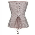 thumbnail image 3 of Women's Spiral Steel Boned Steampunk Gothic Bustier Corset with Chains, 3 of 5