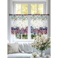 thumbnail image 4 of Independence Day Sheer Curtains 2 Panels Set Country Farmhouse Red Blue Star Butterfly Leaf Flower Sheer Window Curtains Light Filtering Rod Pocket Voile Drapes for Bedroom Living Room 52"x54", 4 of 9