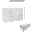 thumbnail image 4 of Modern White 6-Drawer Dresser for Bedroom - Ample Storage Wide Chest of Drawers, Sturdy & Safe, 4 of 7