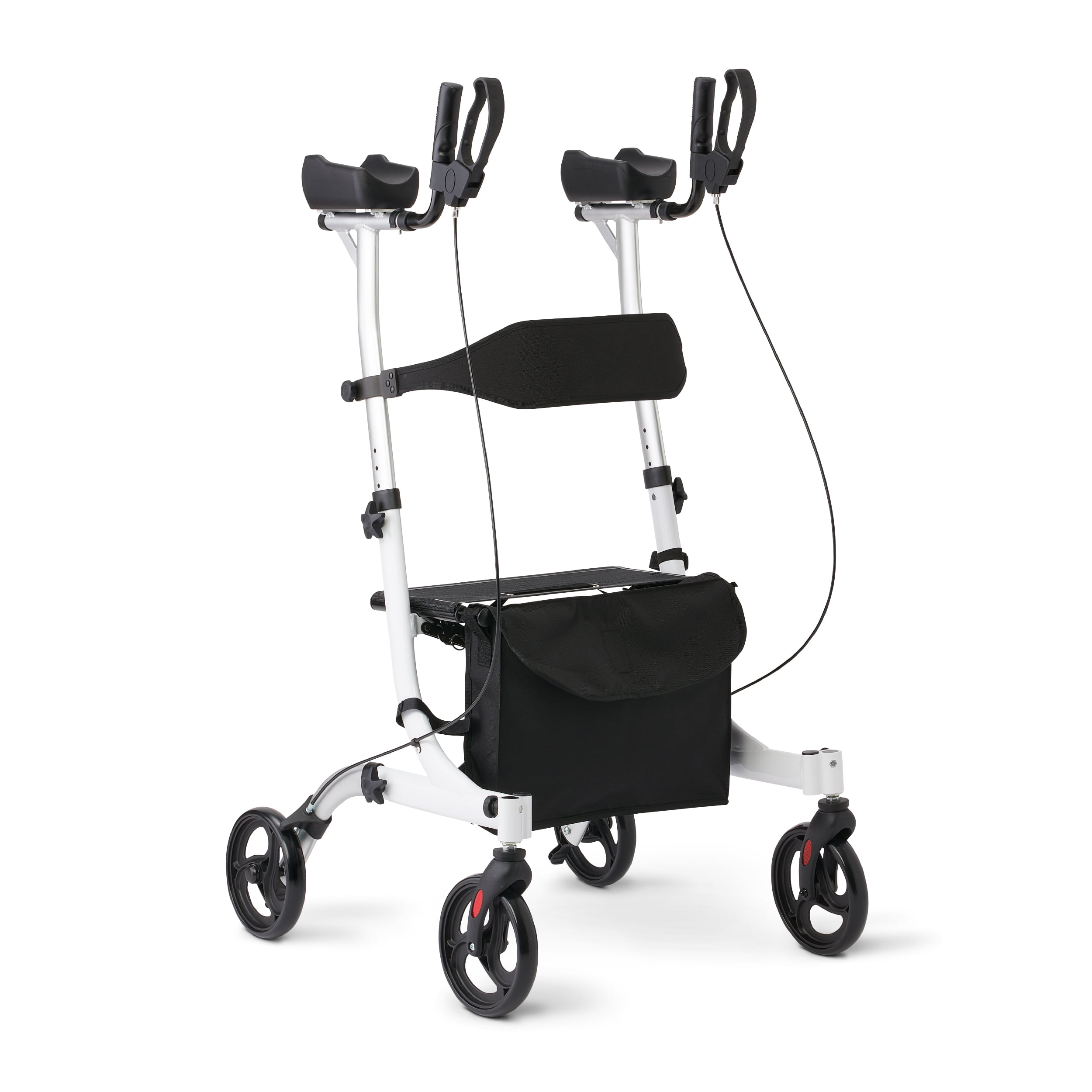 Medline Upright Rollator Walker with Padded Armrests, 7.5Inch Wheels
