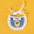 thumbnail image 3 of Gorro de boina con babero y toalla para la saliva de Petlace, traje de princesa con lazo bordado de Bichón, 3 of 5