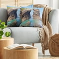 thumbnail image 5 of Ambesonne Summer Throw Pillow Cover 2 Pack, Spanish Seacoast Scenery, 16", Blue Cream, 5 of 7