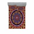 thumbnail image 2 of Ambesonne Mandala Fitted Sheet & Pillow Sham Set, Vintage Style Wedding, Twinxl, Maroon and Red, 2 of 3