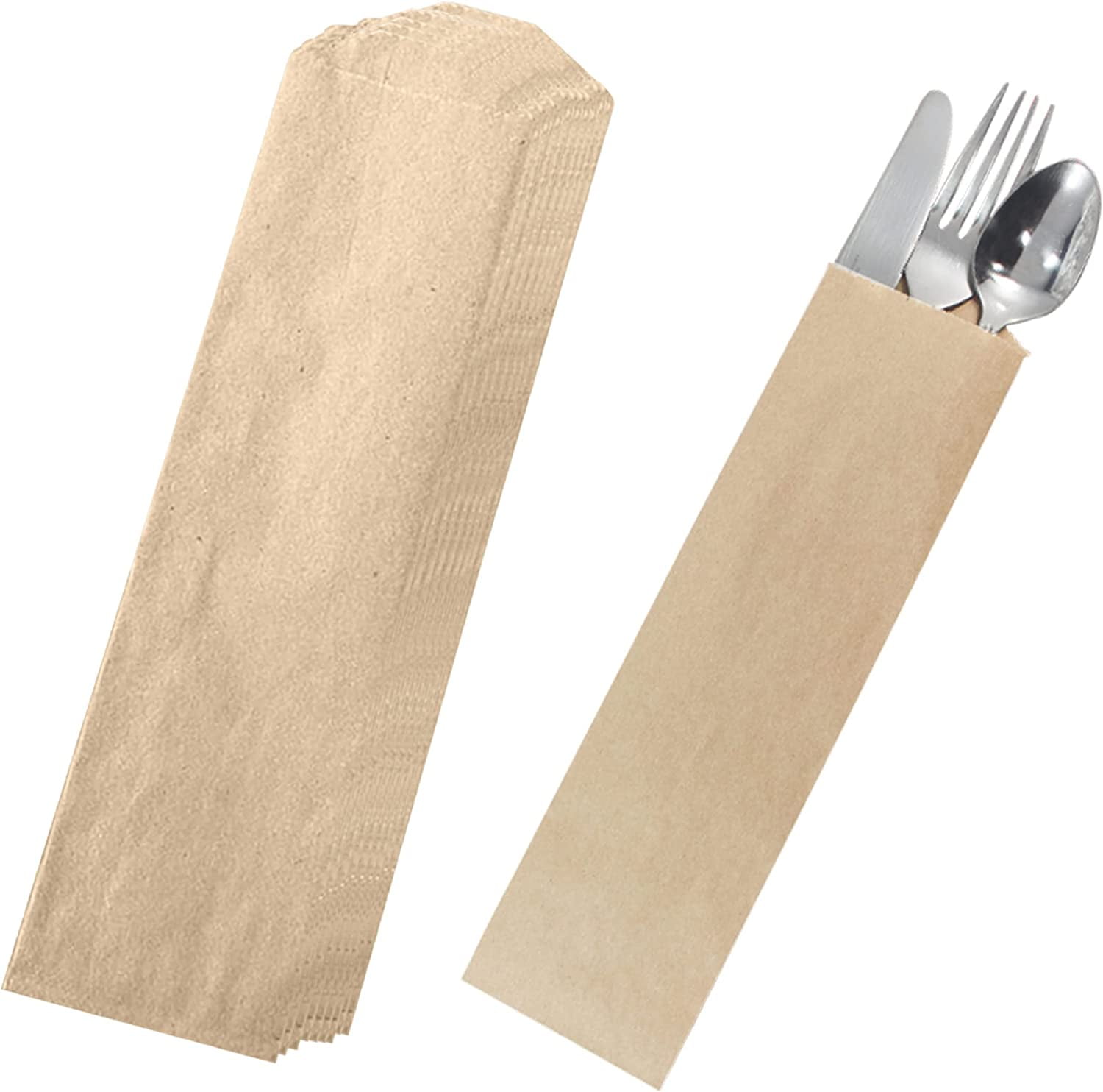 100 Kraft Disposable Silverware Flatware Paper 10 x 23/4 inches Churro
