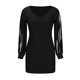 thumbnail image 5 of TaTaai Ladies Casual V Neck Long Sleeve Solid Color Bodycon Dress Tassel Design High Waist Slim Fit All Season Daily Wear Gift, 5 of 7