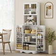 thumbnail image 2 of 71" Kitchen Pantry Cabinet, Kitchen Hutch with 8 Door Shelves, White, 2 of 10