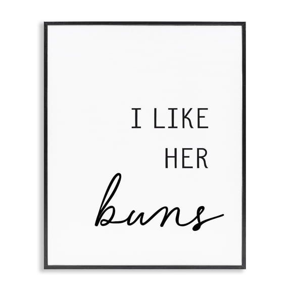 Like Her Buns Black Framed Giclee Art, design by Lettered and Lined