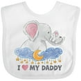 thumbnail image 3 of Inktastic I Love My Daddy Cute Elephants with Moon and Stars Boys or Girls Baby Bib, 3 of 4