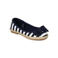thumbnail image 1 of Jelly Beans Pra New Girl Fabric Bow Stripe Woven Hemp Espadrille Ballet Flat, 1 of 5