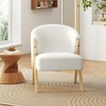 thumbnail image 2 of GDF Studio Innovative Modern Accent Chair with Curved Backrest, White, 2 of 8