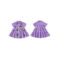 thumbnail image 2 of BemeyourBBs Toddler Baby Girl Mardi Gras Dress Outfit Spring Summer Carnival Clothes Short Sleeve Button Down Lapel Neck Star Embroidery Dress Playwear, 2 of 8
