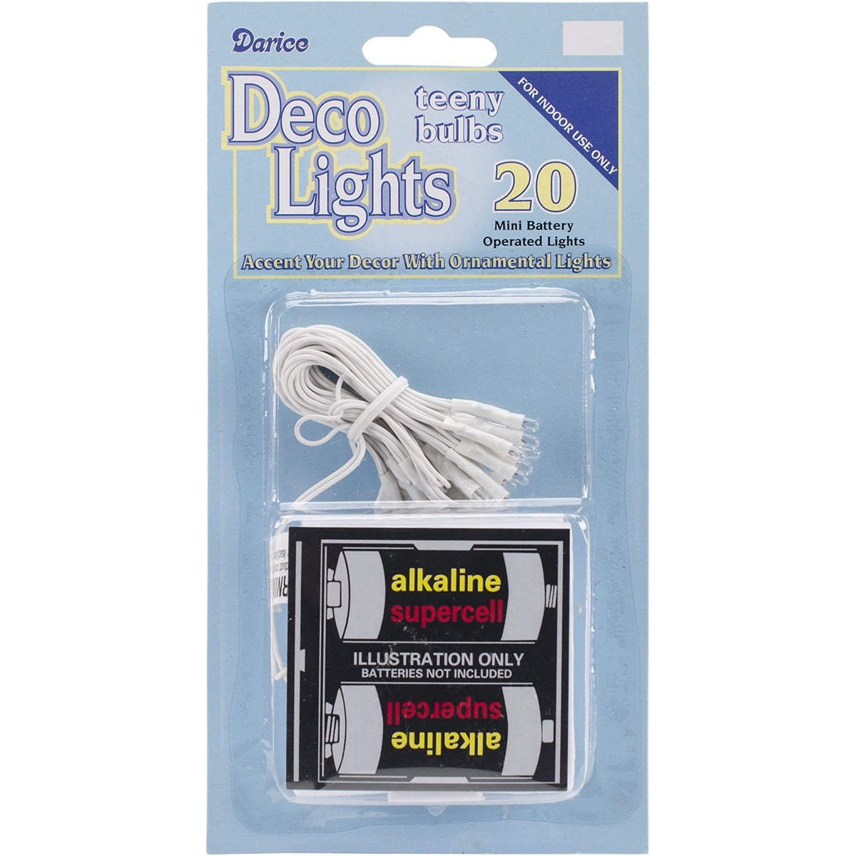 Led Deco Lights Battery Operated Teeny Bulbs Clear Lights White Wire 