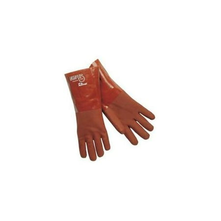 Pvc Gauntlet - MCR 12.1152S 12 in. Gauntlet Pvc Blend-Red Gloves Rough Finis