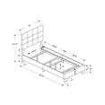 thumbnail image 2 of Monarch Specialties Bed, Twin Size, Platform, Teen, Frame, Upholstered, Linen Look, Wood Legs, Grey, Transitional, 2 of 3