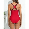 thumbnail image 3 of Beautyin Women Athletic One Piece Swimsuit Zipper Racerback Bathing Suit Swimwear, 3 of 9
