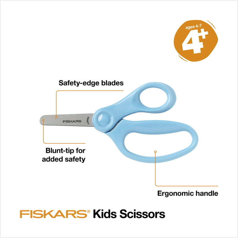  Fiskars 7 Student Scissors for Kids 12-14 (3-Pack) - Scissors  for School or Crafting - Back to School Supplies - Red, Blue, Turquoise :  Office Products