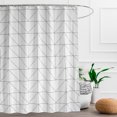 thumbnail image 2 of Cortina de baño de ducha de poliéster Cortina de baño impermeable + ganchos para colgar (XL), 2 of 8